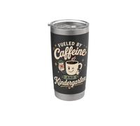 Alimenté par la caféine et l'humour du café des enseignants de maternelle Gobelet isotherme en acier inoxydable double paroi