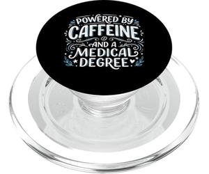 Alimenté par la caféine et Un médecin diplômé en médecine PopSockets PopGrip pour MagSafe