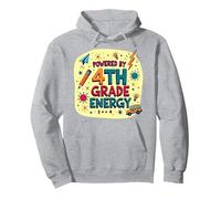 Alimenté par Le 4e année Energy School Spirit, 4e année Sweat à Capuche, Unisexe pour Adultes, Gris Chiné, S