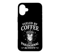 Alimenté par Le café et l'activité paranormale - Fantôme Amusant d'halloween Coque pour iPhone 16 Plus