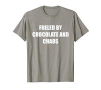 Alimenté par Le Chocolat et Le Chaos T-Shirt, Homme, Ardoise, L