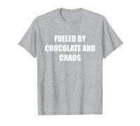 Alimenté par Le Chocolat et Le Chaos T-Shirt, Homme, Gris Chiné, M