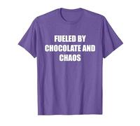 Alimenté par Le Chocolat et Le Chaos T-Shirt, Homme, Violet Chiné, S