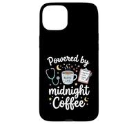 Alimenté par Midnight Coffee Night Shift Nurse RN Coque pour iPhone 15 Plus