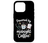 Alimenté par Midnight Coffee Night Shift Nurse RN Coque pour iPhone 16 Pro