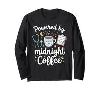Alimenté par Midnight Coffee Night Shift Nurse RN Manche Longue