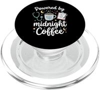 Alimenté par Midnight Coffee Night Shift Nurse RN PopSockets PopGrip pour MagSafe