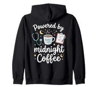 Alimenté par Midnight Coffee Night Shift Nurse RN Sweat à Capuche