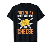 Alimenté par Un Musicien Rock and Roll and Cheese Rocker T-Shirt Graphique avec Valeur