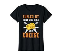 Alimenté par Un Musicien Rock and Roll and Cheese Rocker T-Shirt Graphique avec Valeur