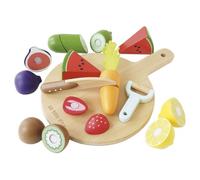 Le Toy Van – Jeu éducatif en bois TV355 – Fruits et légumes à découper, 18 pièces, FSC, Montessori