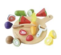 Le Toy Van – Jeu éducatif en bois TV355 – Fruits et légumes à découper, 18 pièces, FSC, Montessori