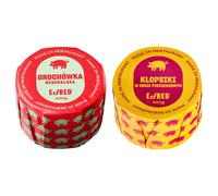 Aliments en conserve Ed Red - Potage aux pois chiches 400 g, Boulettes de viande en sauce 400 g