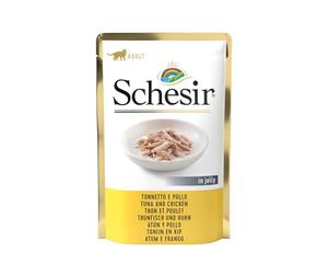 Aliments humides pour Chats AGRAS DELIC Schesir Chat sasz.85g Poulet de Thon en gelée
