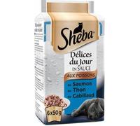 Aliments humides - SHEBA - Délice du Jour - Poisson - Lot de 3 x 50g - Pâtée pour chats adultes