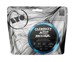 Aliments lyophilisés Eco Porridge de millet à la noix de coco avec framboises et baies rouges 77 g/341 kcal LYOFOOD