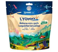 Aliments lyophilisés Pâtes orzo au pesto et au poulet végétalien 139 g/678 kcal Lyommy