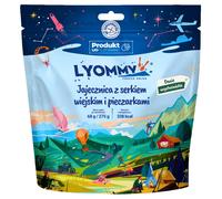 Aliments lyophilisés : Œufs brouillés au fromage de campagne et aux champignons de Paris 68 g/338 kcal Lyommy