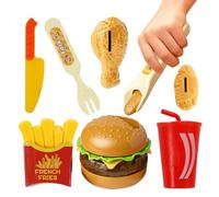 Aliments pour Jeu d'Imitation | Réaliste Amusant 8 Pièces Éducatif,Kit De Fausse Nourriture Hamburger Et Frites | pour Interaction Motricité Fine Filles Tout-Petits École À La Maison Jeu De Rôle