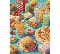 Aliments SouffléS Puzzle 5000 Pieces, Puzzle Adulte 5000, Impossible Classique Jigsaw, Familial Puzzles Jeu de, Jigsaws en Bois, pour Jeu Éducatif Défi, Décoration Murale Cadeau FNKL5-815