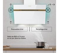 Alina Hotte aspirante | CEE A | Tactile | Éclairage LED | Air extrait / recyclé | 600 m³/h A