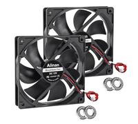 Alinan Lot de 2 ventilateurs 12025 120 mm x 25 mm 12 V 12,7 cm à double roulement à billes sans balais 2 broches CC pour radiateur à monter soi-même