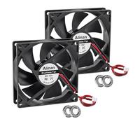 Alinan Lot de 2 ventilateurs 9225 92 mm x 25 mm 12 V à double roulement à billes - Ventilateur d'échappement CC à 2 broches pour radiateur