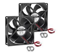 Alinan Lot de 2 ventilateurs 9225 92 mm x 25 mm 24 V à double roulement à billes - Ventilateur d'échappement CC à 2 broches pour radiateur