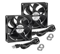 Alinan Lot de 2 ventilateurs d'échappement 9225 92 mm x 25 mm 5 V USB à double roulement à billes 2 broches CC pour radiateur à monter soi-même