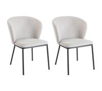 ALINE - Lot 2 Chaises de repas tissu beige Beige