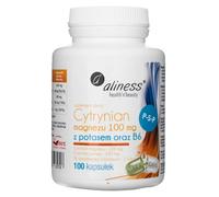 Aliness Citrate de magnésium 100 mg avec Potassium 150 mg, B6 ( P-5-P ) - 100 Veg Capsules