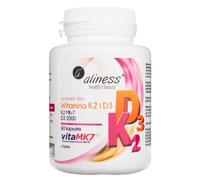 Aliness Vitamine K2 MK-7 100 mcg avec Natto D3 - 60 Capsules