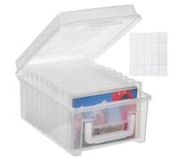 ALINK Boîte de rangement pour photos - 10 x 15 cm - 10 supports photo intérieurs - Boîtes de rangement transparentes en plastique - Pour semences, cartes, artisanat, autocollants transparents