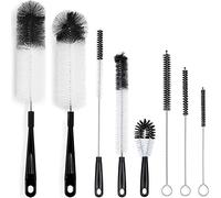 ALINK Brosse à Nettoyer Les Bouteilles [Lot de 8] - Longue Brosse à Nettoyer Les pailles, Les Bouteilles, Les Bouteilles d'eau, Les Bouteilles de bière, Les Bouteilles Thermos-Noir