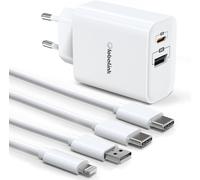 Alink Iphone Fast Charger 20w,Usb C Charger 2 Ports With 2m Usb To Lightning Cable + 2m Type C To C Compatible With Iphone 15/15 Pro/14/13 Pro/ 13 Pro Max/ 13 Mini/ 12/12 Pro/ 12 Pro Max/ 11/ X