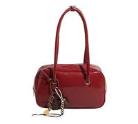 ALINUOYQ Sac à bandoulière en cuir PU avec pendentif pour femmes filles (rouge)