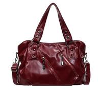 ALINUOYQ Sac Hobo pour sac à bandoulière en cuir vintage pour femmes avec plusieurs poches, grand sac de transport, sac à bandoulière avec poignée supérieure, portefeuille à