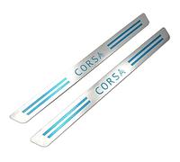 ALINZO Acier Inoxydable, 2 Pièces Protection Seuil Porte de Voiture, Bande Seuil, Autocollants Protection, Plaque Seuil Pédale Bienvenue, Accessoires Décoration, pour Opel Vauxhall Corsa 2012-2014