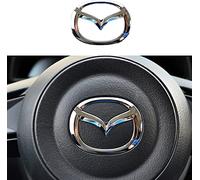 ALINZO Autocollant Couverture Volant de Voiture, Autocollant Garniture Cadre Logo D'emblème, Accessoires Intérieurs de Modification Style, pour Mazda 3 6 CX-3 CX-5 CX-9,Silver