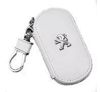 ALINZO Cuir, Étuis à Clés de Voiture, Porte-clés Télécommande, Porte-clés, Accessoires de Décoration, pour Peugeot 3008 2008 208 108 4008 301 508 408 5008 207 107 4007,White