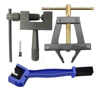 ALINZO Kit d’Outils de Chaîne de Moto, Rive/Derive Chaine + Support d'Extraction de Chaîne àRouleaux + Brosse Chaine Moto pour 428 520 525 528 530 Moto Vélo VTT ATV Chaîne à Rouleaux
