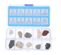 Alipis 1 Boîte Kit Éducatif de Géologie Boîte Compartimentée Collection Complète de Minéraux en Plastique et Pierre pour Élèves pour Cours de Sciences en Classe