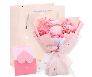 Alipis 1 Bouquet Solide et Polyvalent Bouquet de Fleurs Séchées Saint-Valentin Rose Finition Soignée Présent pour Événements Spéciaux ou Mariage
