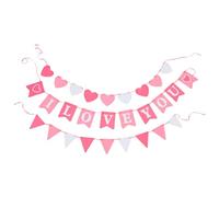 Alipis 1 ensemble Bannière Happy Valentines Day Décoration Romantique Forme de Cœur pour Anniversaires Mariages et de Saint Valentin Accessoires Photo et Décoration Murale Réutilisables