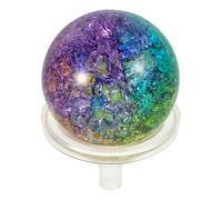 Alipis 1 Ensemble Boule Décorative Verre Craquelé avec Support pour Aquariums Rocailles et de Thé Ajout Élégance Sophistication Installation Facile Accessoire DIY Polyvalent