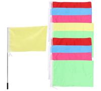 Alipis 1 Ensemble Mât de Drapeau Télescopique Acier Inoxydable avec Drapeaux Fanion aux Couleurs Lumineuses pour Guide Activités de Plein Air Événements de Groupe Couleur Aléatoire