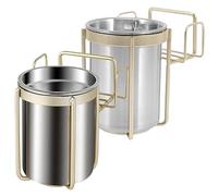 Alipis 1 Jeu Cendrier Mural en Acier Inoxydable Grand Porte-ustensiles Cendrier Mignon Cendriers Cendrier pour Voiture Cendre Cendrier De Bureau Seau À Fesses Air Vide Silver 2 Pièces