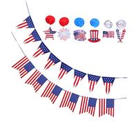 Alipis 1 Jeu Pendentif Jour De L'indépendance Parade Accessoires Photo Patriotiques Ornement De Maison Quatrième Ornements De La Maison Drapeaux Rouges Faire La Fête Ouverture Plastique
