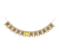 Alipis 1 Paire Bannière Décorative Happy Sukkot Toile Vintage Guirlande pour Décorer Intérieur Extérieur Créez des Souvenirs Inoubliables Cette Banderole pour Sukkot