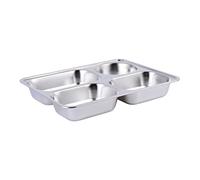 Alipis 1 pièce Assiette de Collation Acier Inoxydable Épaissie Assiette Carrée pour Fruits et Snacks pour Cantine Scolaire et Usage